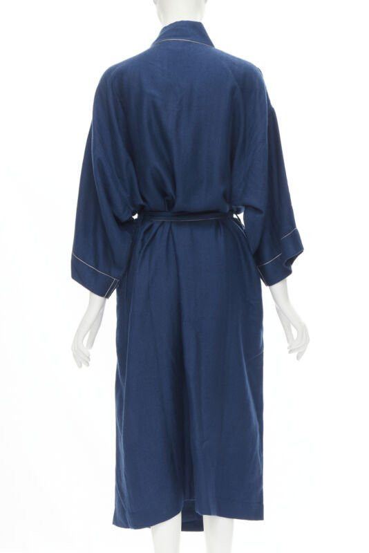 Hermes HERMES Paris 100% cashmere hand woven suede leather H logo belted robe L Size L / US 10 / IT 46 - 5 Thumbnail