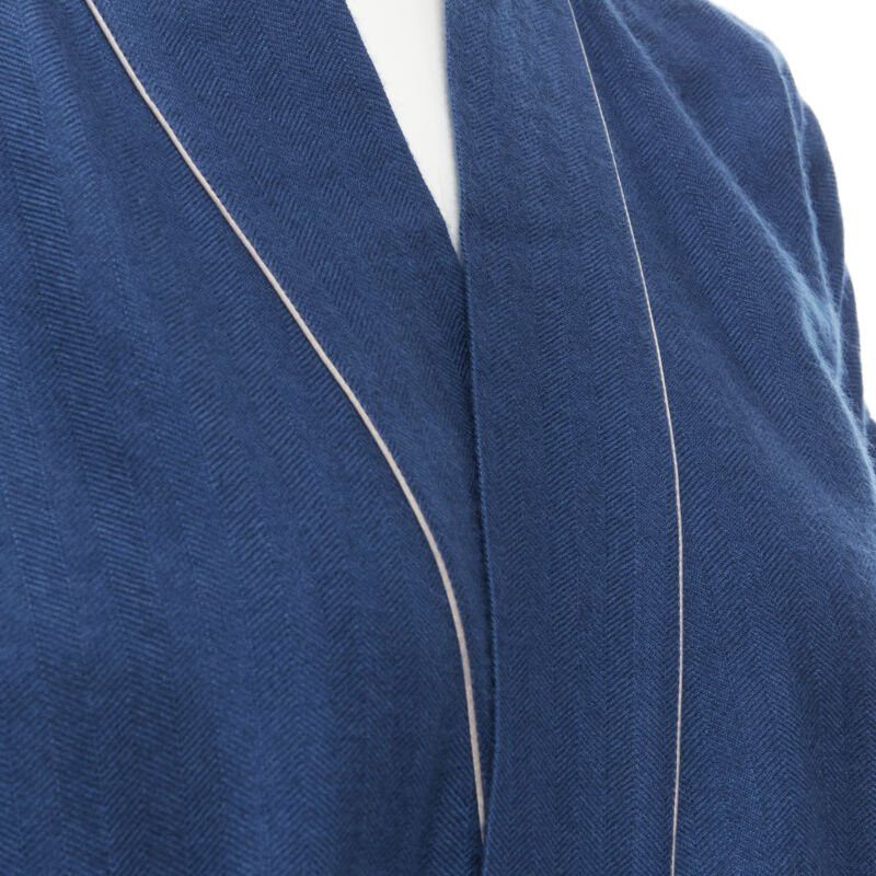 Hermes HERMES Paris 100% cashmere hand woven suede leather H logo belted robe L Size L / US 10 / IT 46 - 7 Thumbnail
