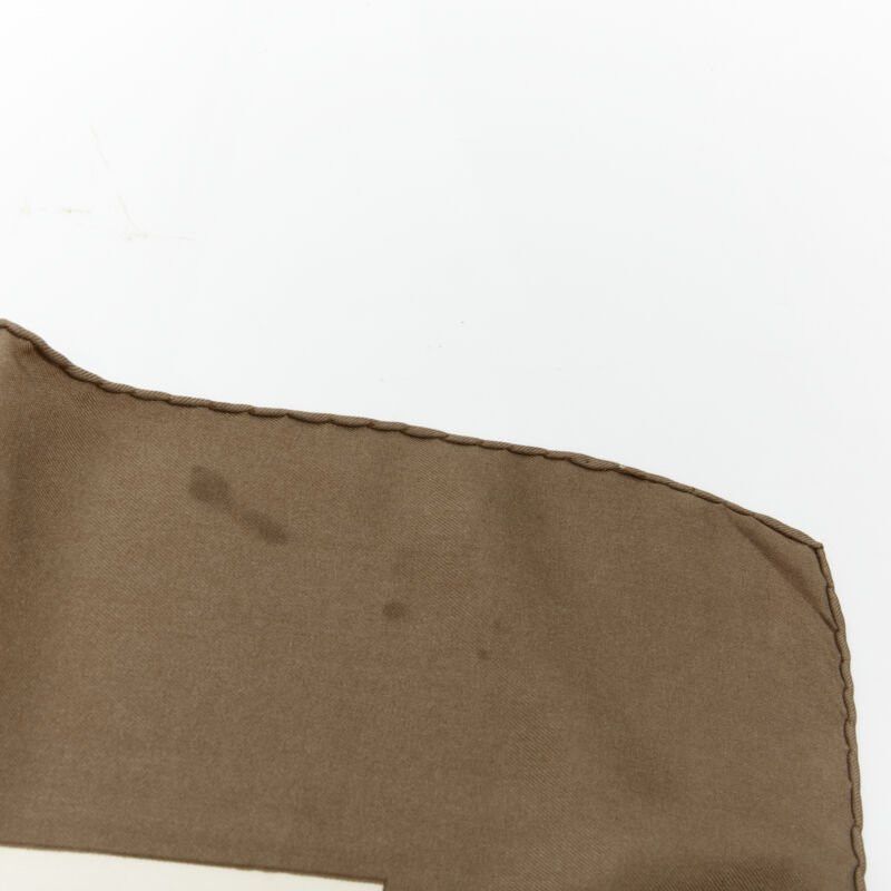 Hermes HERMES Hugo Grygkar Brides de Gala brown white print silk scarf 90cm Size ONE SIZE - 5 Thumbnail