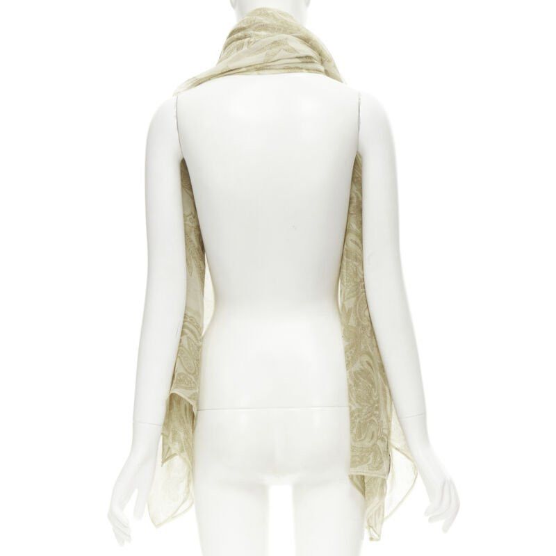 Giorgio Armani GIORGIO ARMANI 100% silk beige floral print sheer scarf Size ONE SIZE - 5 Thumbnail