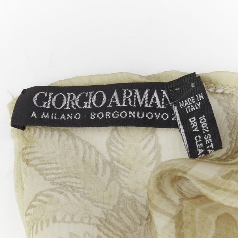 Giorgio Armani GIORGIO ARMANI 100% silk beige floral print sheer scarf Size ONE SIZE - 7 Thumbnail