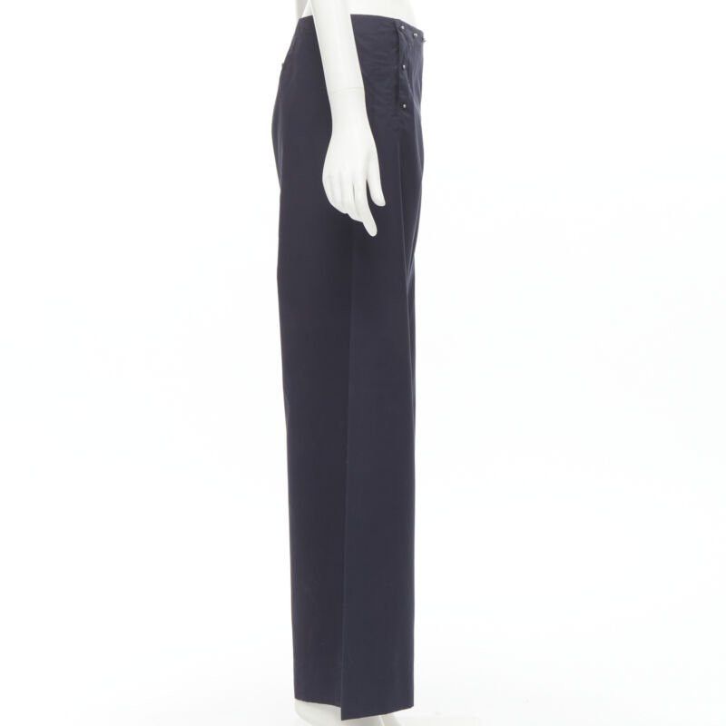 Jean Paul Gaultier JEAN PAUL GAULTIER Vintage navy silver button wide leg nautical pants IT42 M Size 28" / US 6 / IT 42 - 4 Thumbnail