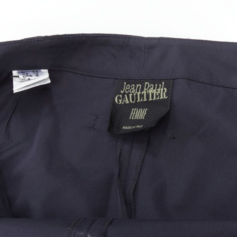 Jean Paul Gaultier JEAN PAUL GAULTIER Vintage navy silver button wide leg nautical pants IT42 M Size 28" / US 6 / IT 42 - 9 Thumbnail