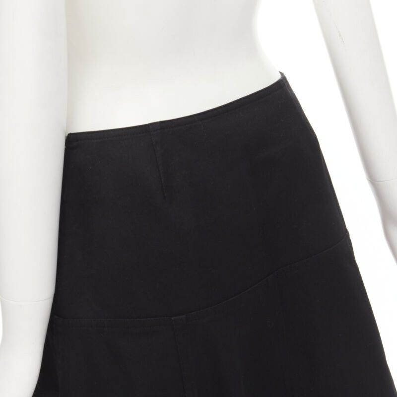 Yohji Yamamoto YOHJI YAMAMOTO black heavy cotton flared midi skirt JP2 M Size 26" / US 2 / IT 38 - 7 Thumbnail