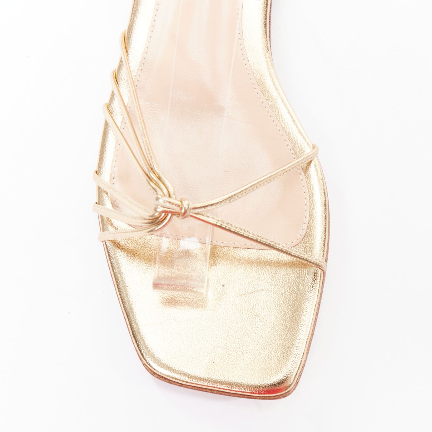 Gianvito Rossi GIANVITO ROSSI Sylvie gold leather strappy flat gladiator sandals EU37.5 Size US 7.5 / IT 37.5 - 6 Thumbnail
