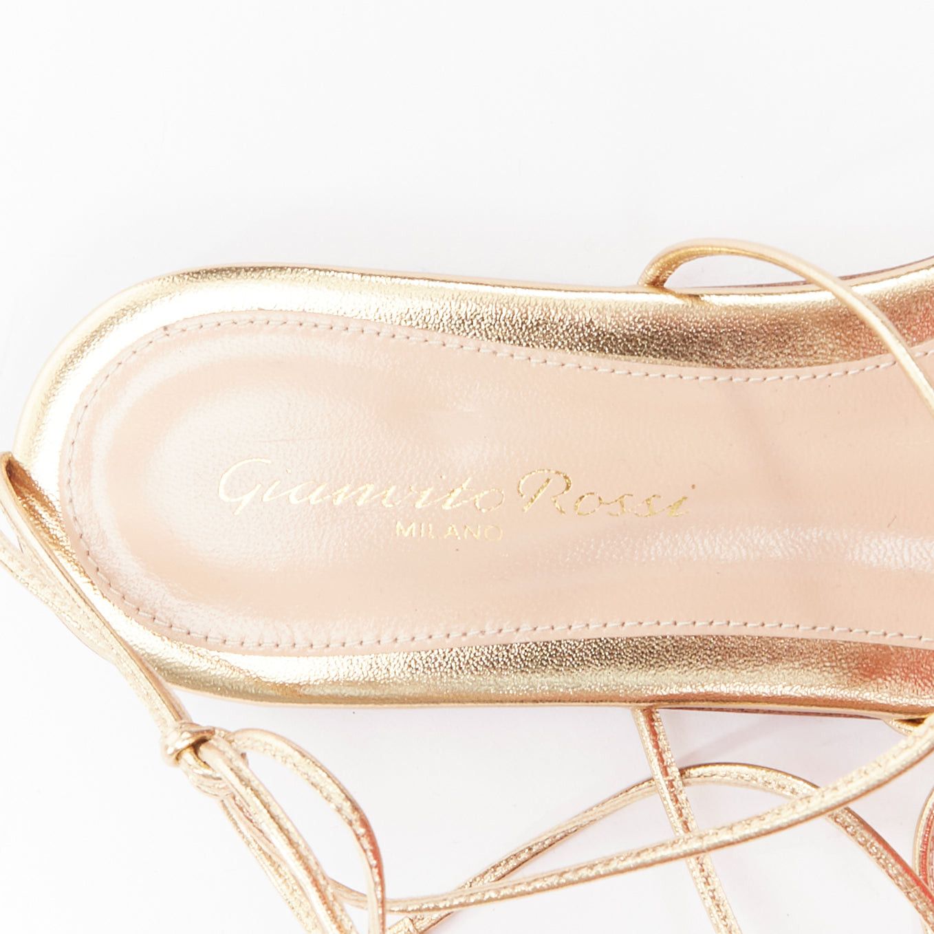 Gianvito Rossi GIANVITO ROSSI Sylvie gold leather strappy flat gladiator sandals EU37.5 Size US 7.5 / IT 37.5 - 9 Thumbnail