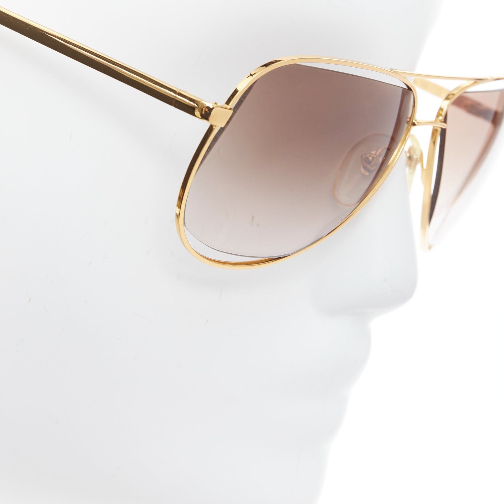 Maison Margiela MAISON MARTIN MARGIELA MYKITA MMM02G gold cut out aviators Size ONE SIZE - 5 Thumbnail