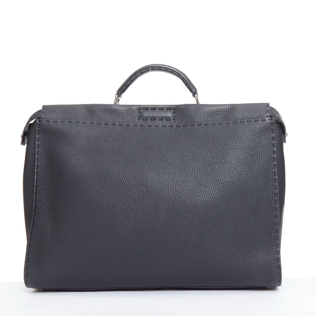 Fendi FENDI Peekaboo black topstitch selleria monster eye crossbody briefcase Size ONE SIZE - 5 Thumbnail