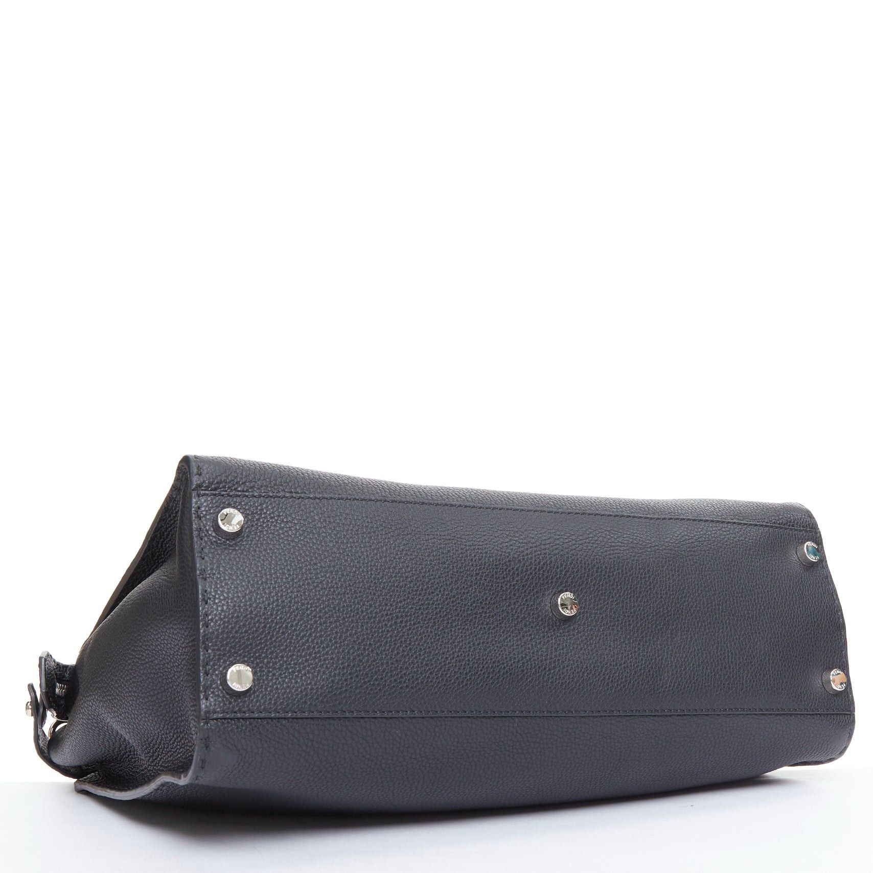Fendi FENDI Peekaboo black topstitch selleria monster eye crossbody briefcase Size ONE SIZE - 6 Thumbnail