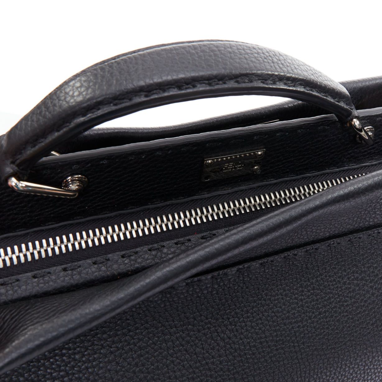 Fendi FENDI Peekaboo black topstitch selleria monster eye crossbody briefcase Size ONE SIZE - 7 Thumbnail