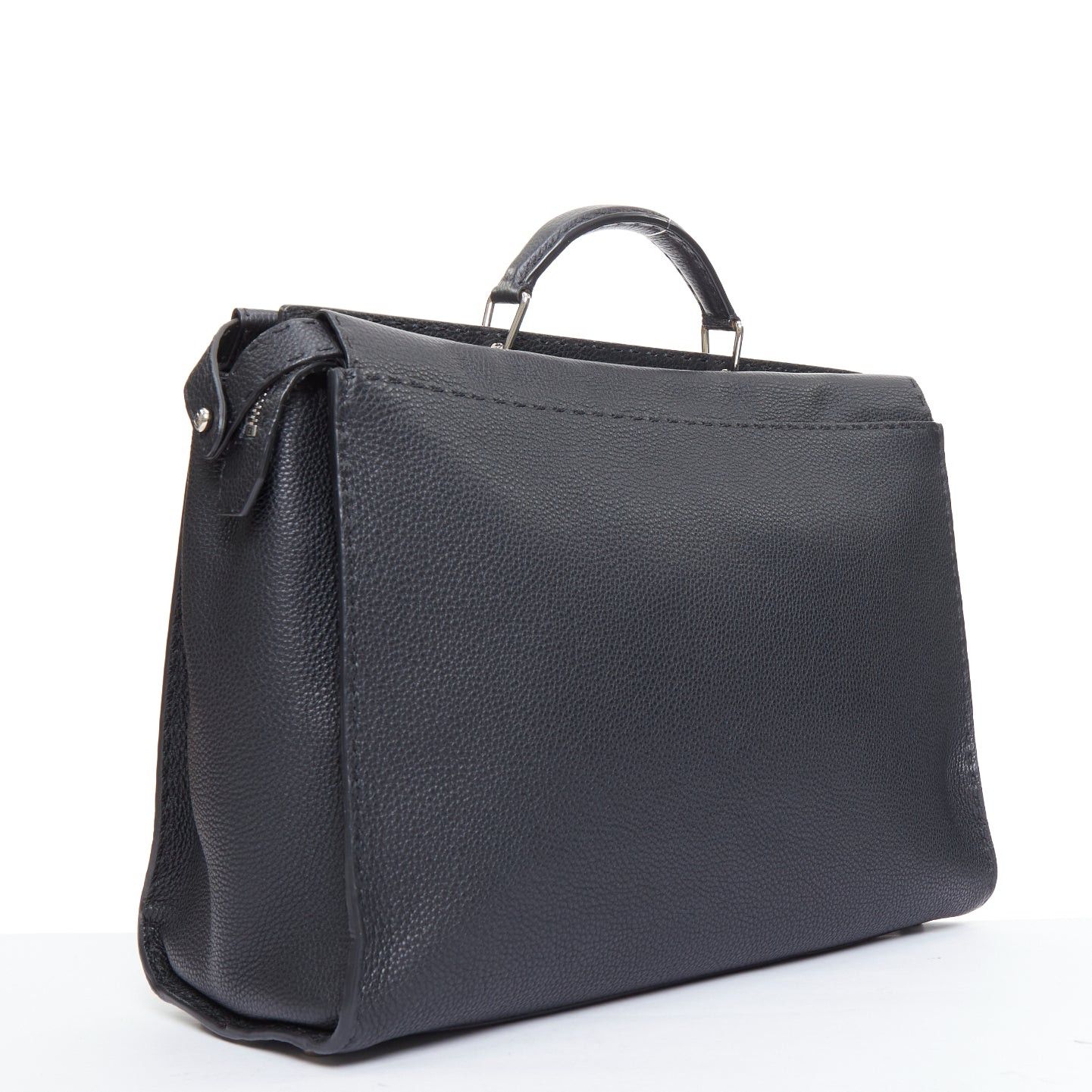 Fendi FENDI Peekaboo black topstitch selleria monster eye crossbody briefcase Size ONE SIZE - 3 Thumbnail