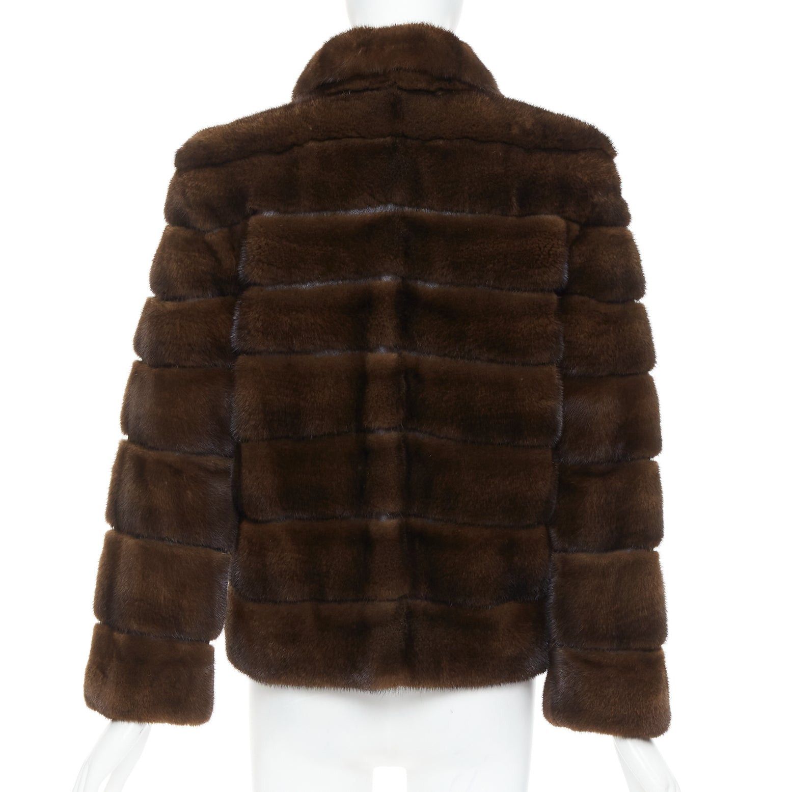 Other NO BRAND brown authentic tiered rare fur collared pocketed jacket Size ONE SIZE - 6 Thumbnail