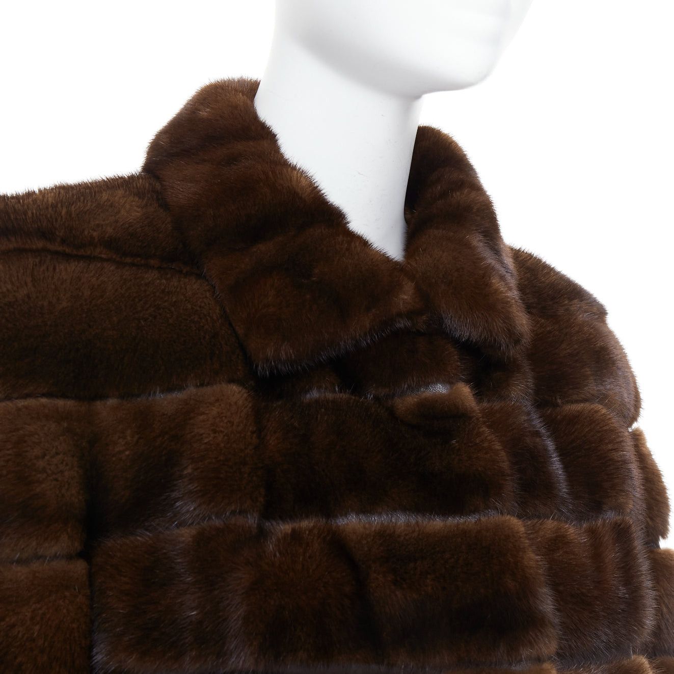 Other NO BRAND brown authentic tiered rare fur collared pocketed jacket Size ONE SIZE - 2 Thumbnail