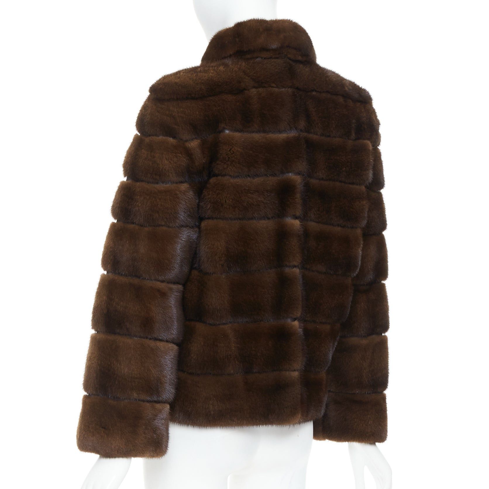 Other NO BRAND brown authentic tiered rare fur collared pocketed jacket Size ONE SIZE - 7 Thumbnail