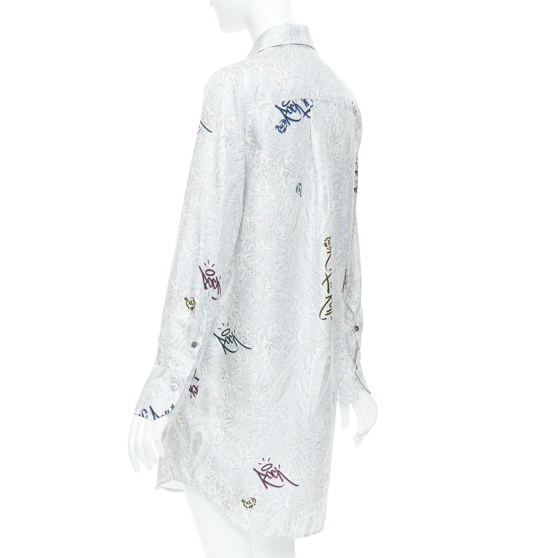 Zadig & Voltaire ZADIG VOLTAIRE 100% silk paisley rock printed button down shirt dress XS Size S / US 4 / IT 40 - 6 Thumbnail