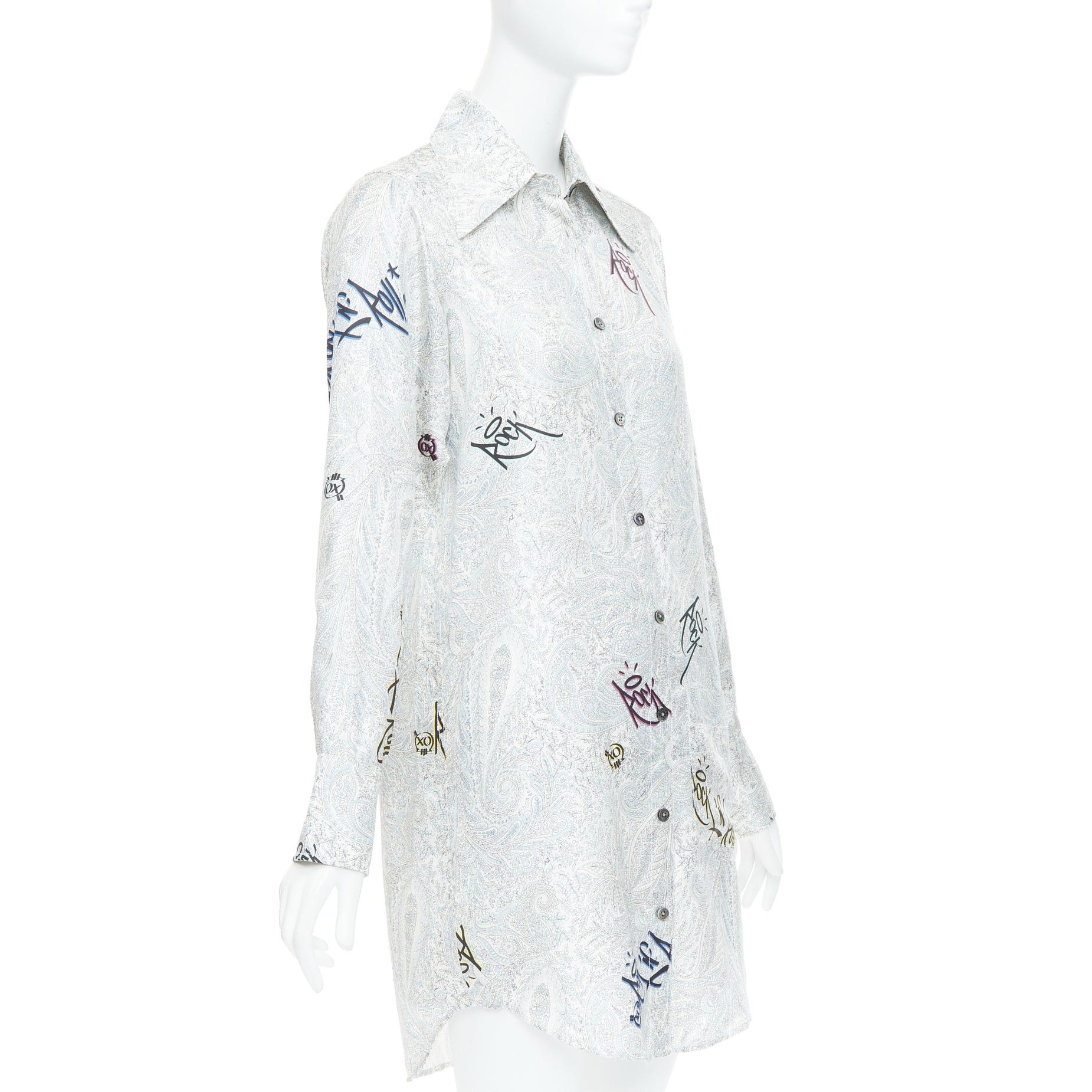 Zadig & Voltaire ZADIG VOLTAIRE 100% silk paisley rock printed button down shirt dress XS Size S / US 4 / IT 40 - 3 Thumbnail