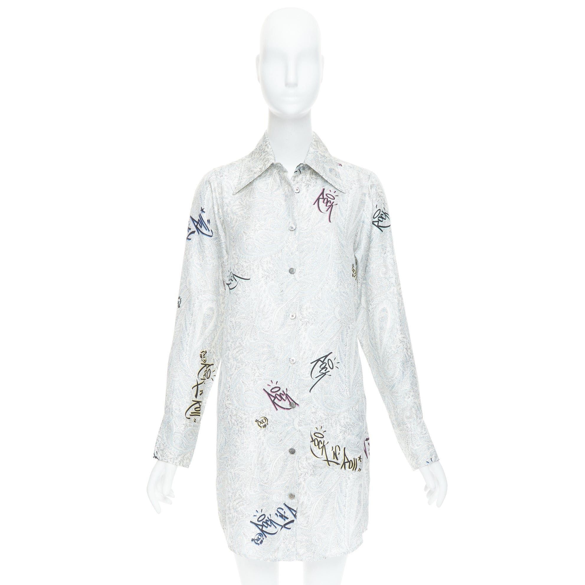 Zadig & Voltaire ZADIG VOLTAIRE 100% silk paisley rock printed button down shirt dress XS Size S / US 4 / IT 40 - 9 Thumbnail