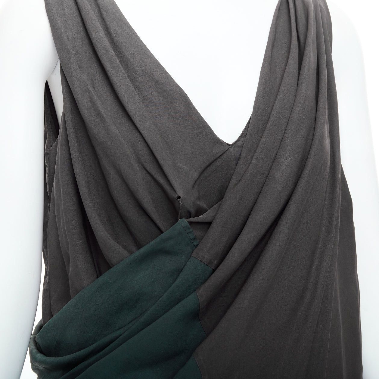 Alexander Wang ALEXANDER WANG grey green cupro draped asymmetric toga dress Sz2 Size S / US 4 / IT 40 - 6 Thumbnail