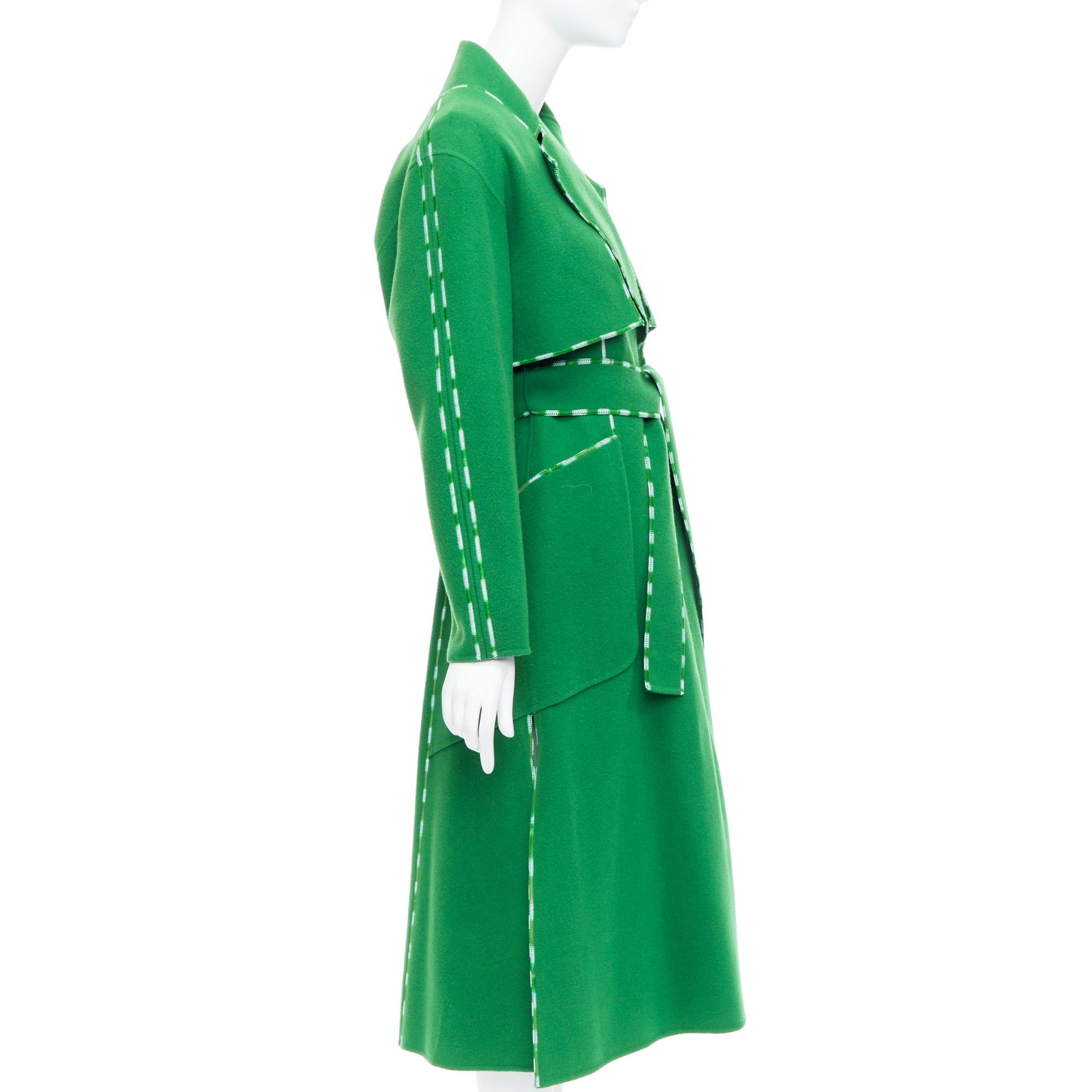 Sportmax SPORTMAX Anniversary Collection handmade virgin wool cashmere green coat IT34 XXS Size XXS / US 00 / IT 34 - 5 Thumbnail