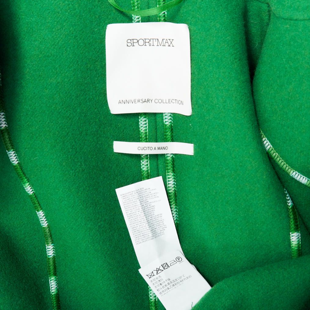 Sportmax SPORTMAX Anniversary Collection handmade virgin wool cashmere green coat IT34 XXS Size XXS / US 00 / IT 34 - 10 Thumbnail