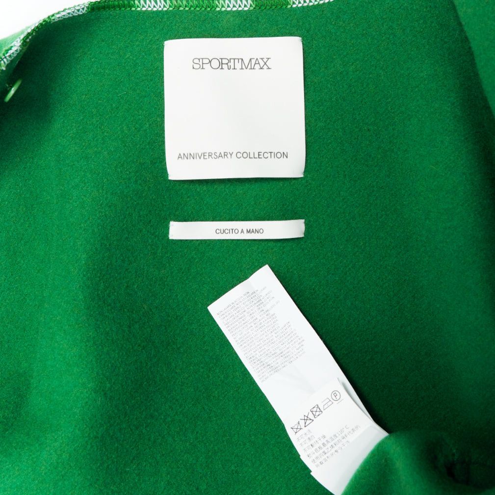 Sportmax SPORTMAX Anniversary Collection handmade virgin wool cashmere green coat IT34 XXS Size XXS / US 00 / IT 34 - 9 Thumbnail