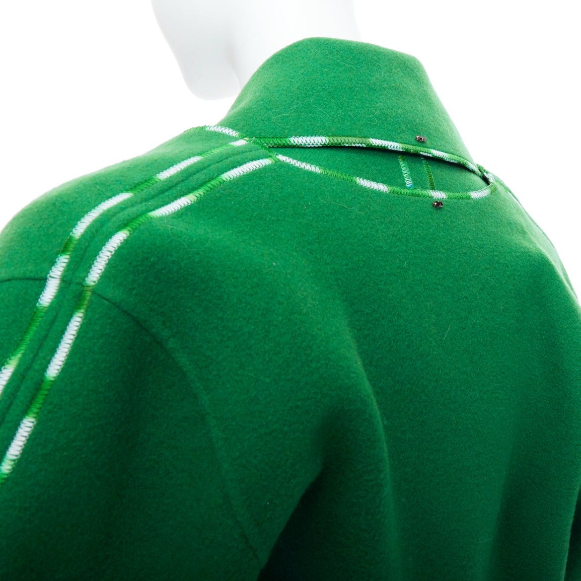 Sportmax SPORTMAX Anniversary Collection handmade virgin wool cashmere green coat IT34 XXS Size XXS / US 00 / IT 34 - 8 Thumbnail