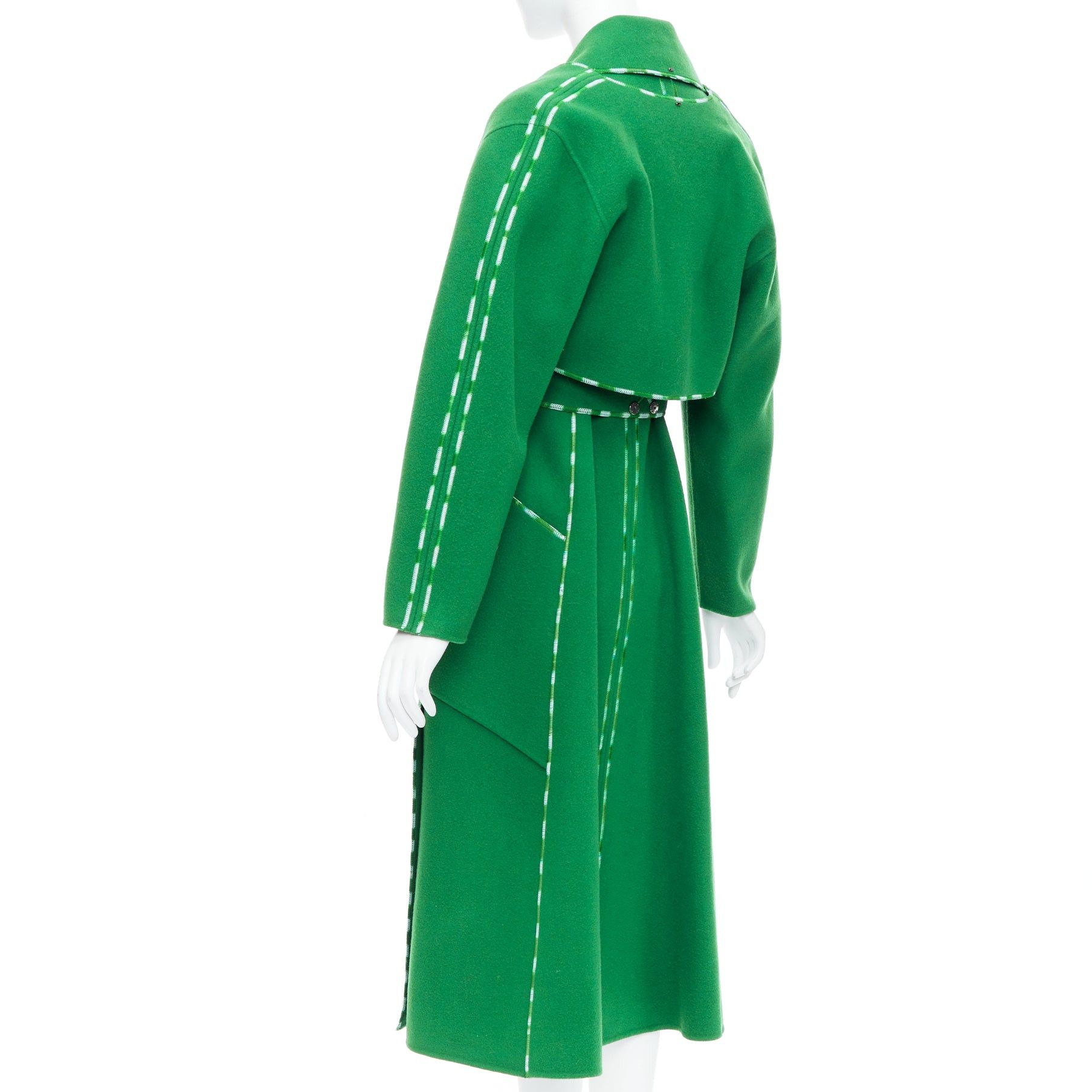 Sportmax SPORTMAX Anniversary Collection handmade virgin wool cashmere green coat IT34 XXS Size XXS / US 00 / IT 34 - 7 Thumbnail