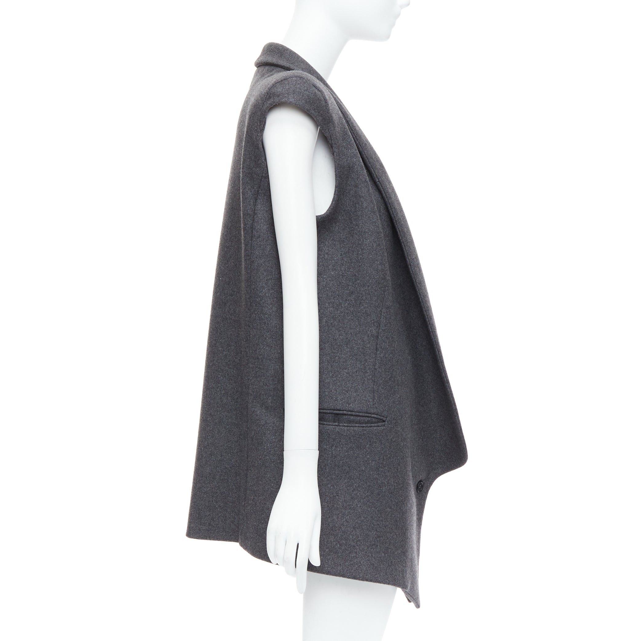 Other ARMAND BASI ONE grey wool padded shoulder sleeveless plunge collar vest coat FR36 S Size S / US 4 / IT 40 - 4 Thumbnail