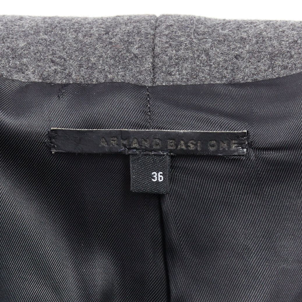Other ARMAND BASI ONE grey wool padded shoulder sleeveless plunge collar vest coat FR36 S Size S / US 4 / IT 40 - 8 Thumbnail