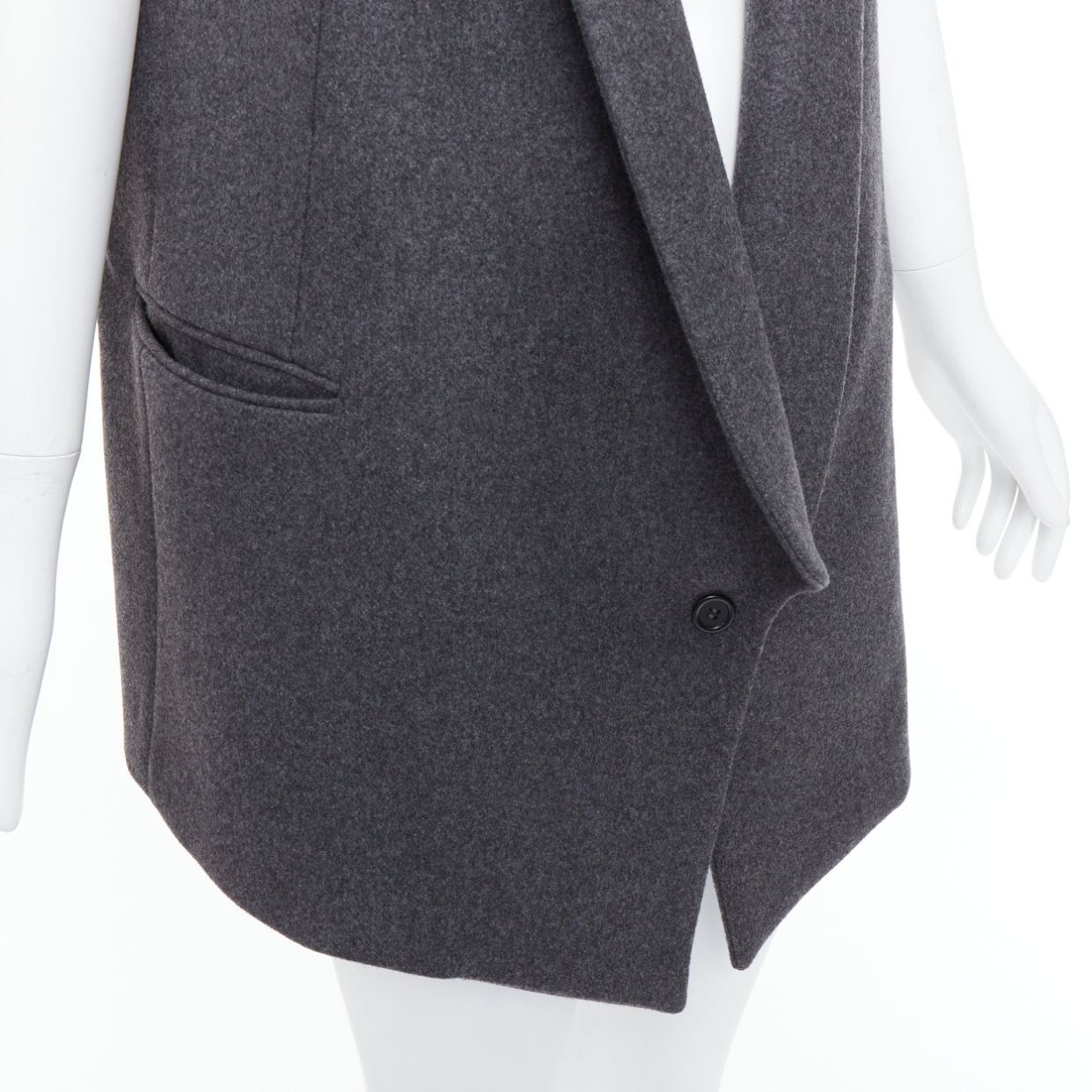 Other ARMAND BASI ONE grey wool padded shoulder sleeveless plunge collar vest coat FR36 S Size S / US 4 / IT 40 - 7 Thumbnail