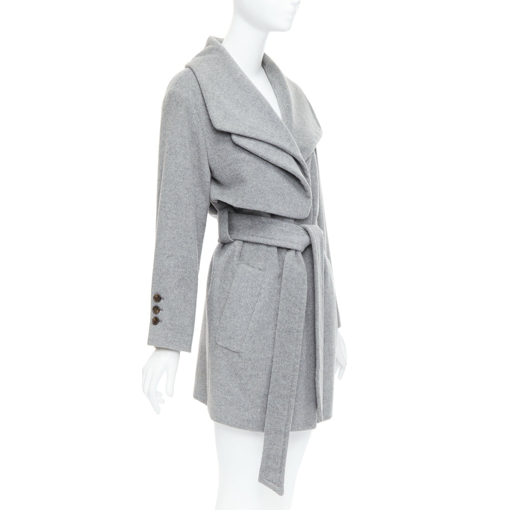 Other HANII Y grey wool angora oversized gun flap belted coat FR38 S Size M / US 6-8 / IT 42-44 - 4 Thumbnail