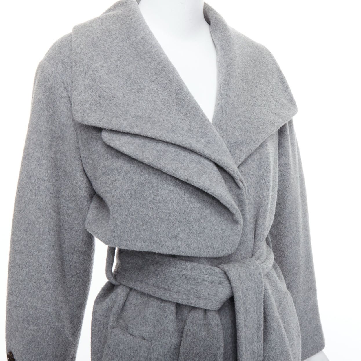 Other HANII Y grey wool angora oversized gun flap belted coat FR38 S Size M / US 6-8 / IT 42-44 - 2 Thumbnail