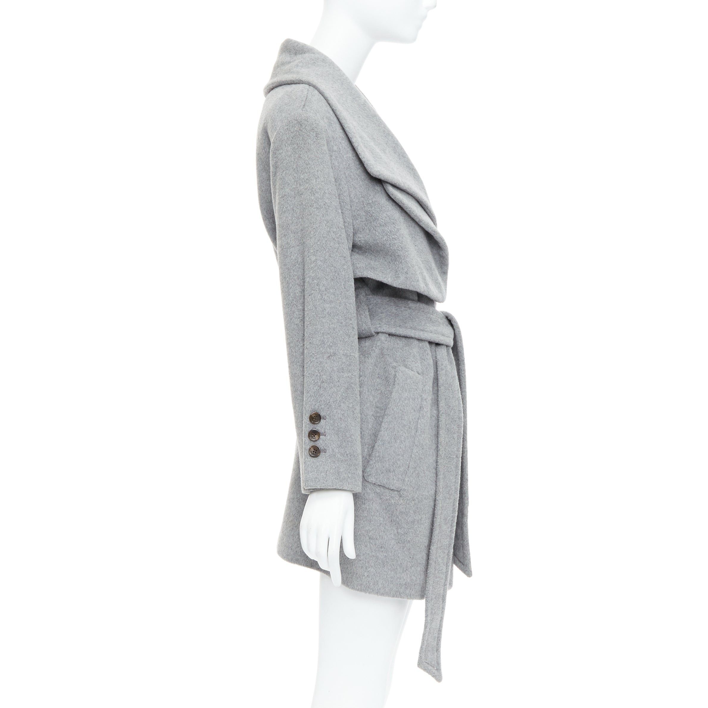 Other HANII Y grey wool angora oversized gun flap belted coat FR38 S Size M / US 6-8 / IT 42-44 - 5 Thumbnail