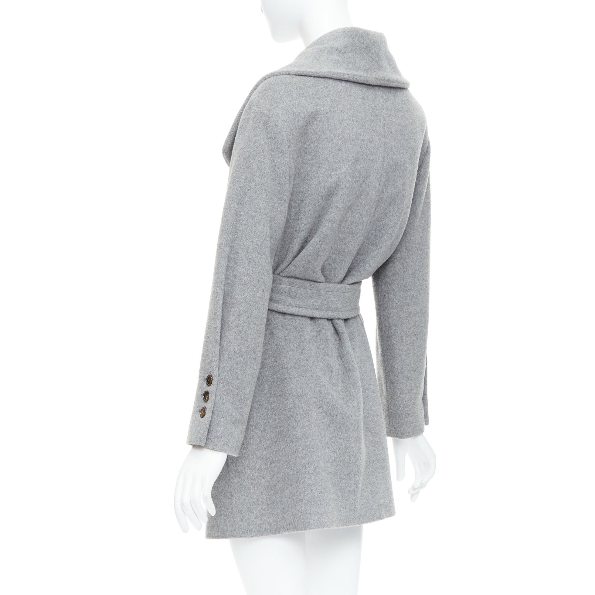 Other HANII Y grey wool angora oversized gun flap belted coat FR38 S Size M / US 6-8 / IT 42-44 - 7 Thumbnail