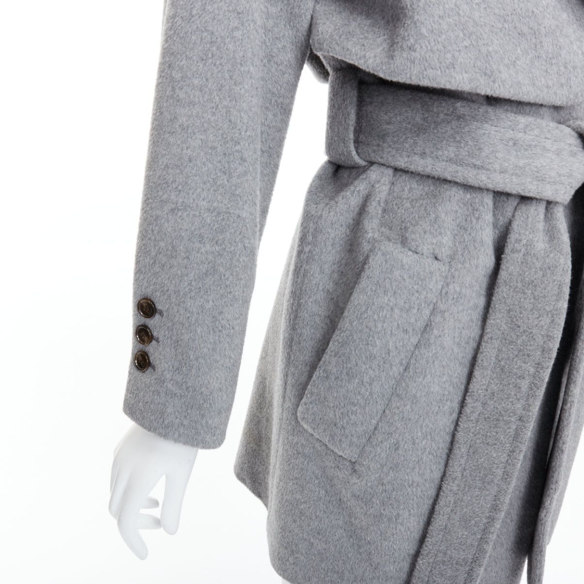 Other HANII Y grey wool angora oversized gun flap belted coat FR38 S Size M / US 6-8 / IT 42-44 - 8 Thumbnail