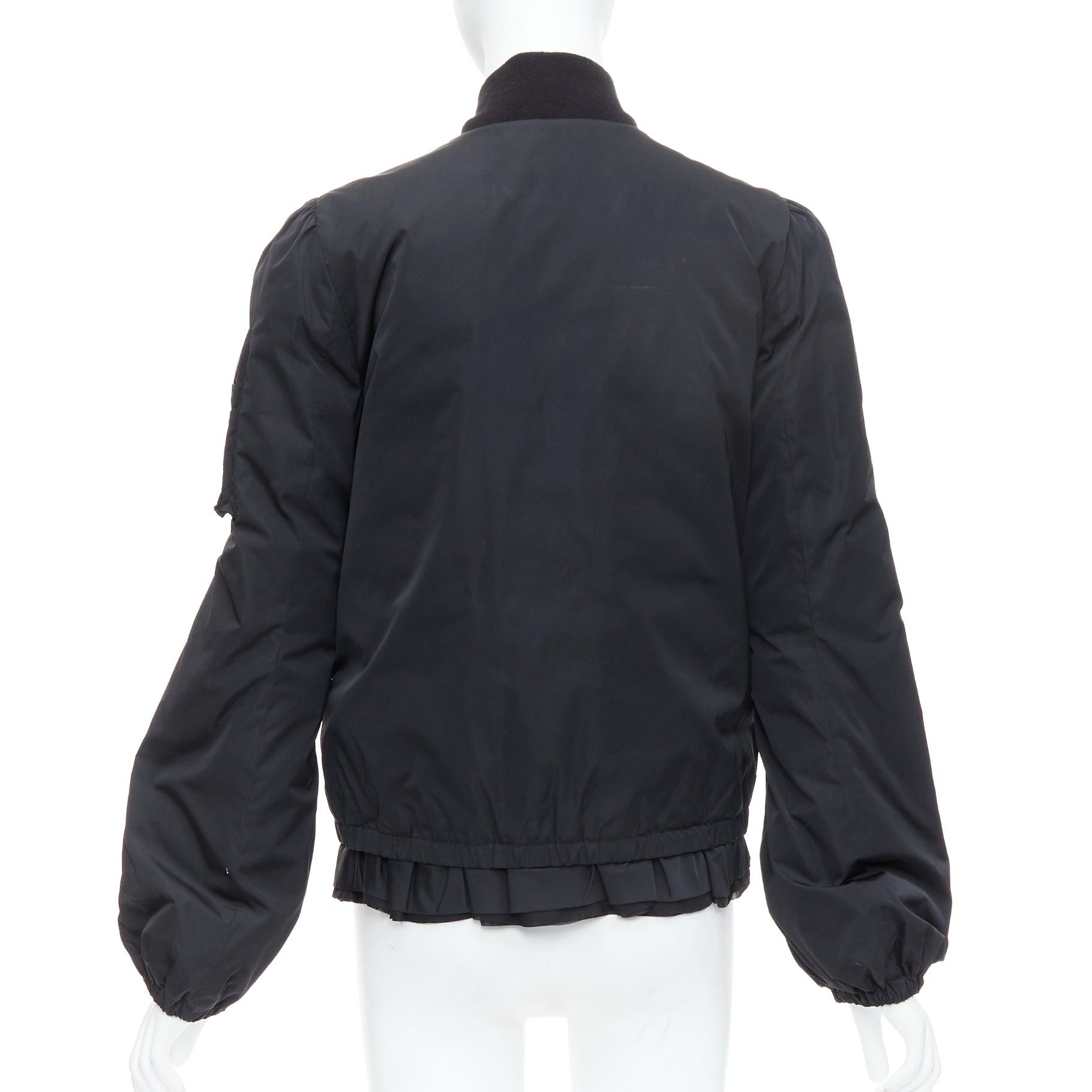 Moncler MONCLER G32-003 black logo puffer mesh trim nylon bomber Sz.2 M Size M / US 6-8 / IT 42-44 - 6 Thumbnail