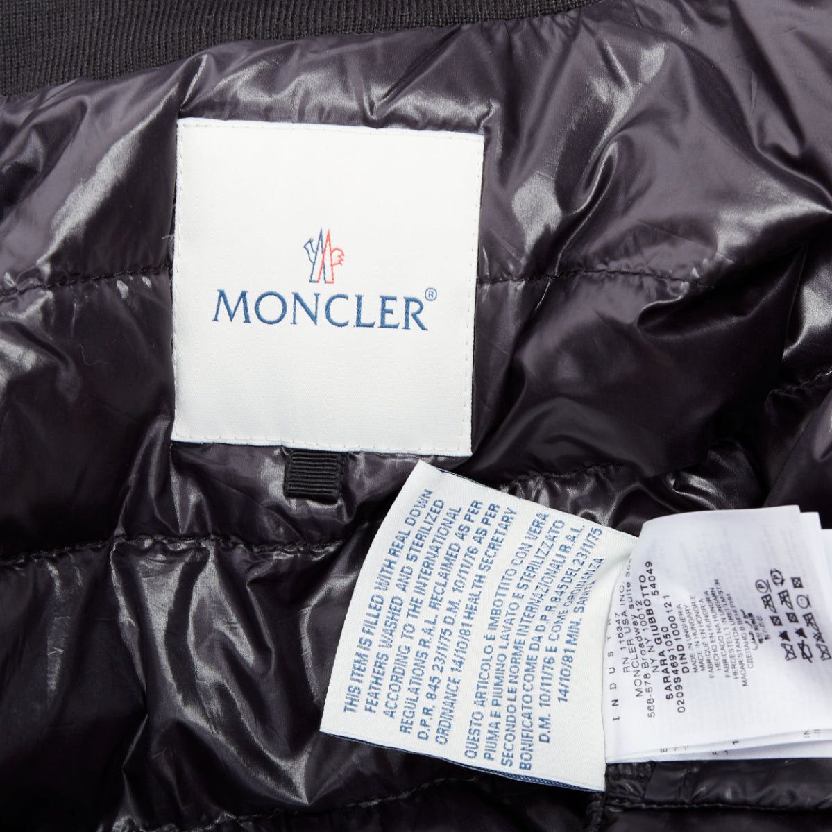 Moncler MONCLER G32-003 black logo puffer mesh trim nylon bomber Sz.2 M Size M / US 6-8 / IT 42-44 - 9 Thumbnail