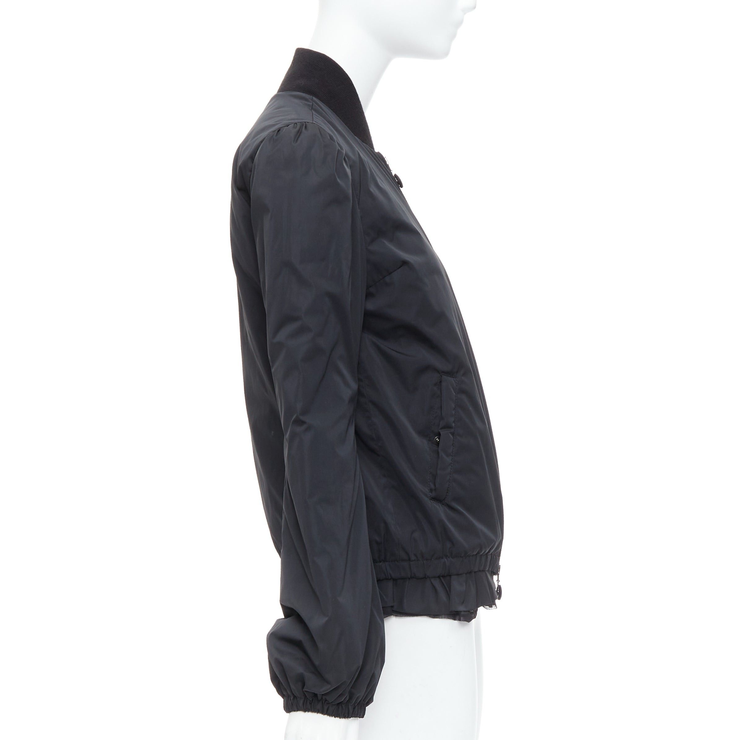 Moncler MONCLER G32-003 black logo puffer mesh trim nylon bomber Sz.2 M Size M / US 6-8 / IT 42-44 - 5 Thumbnail