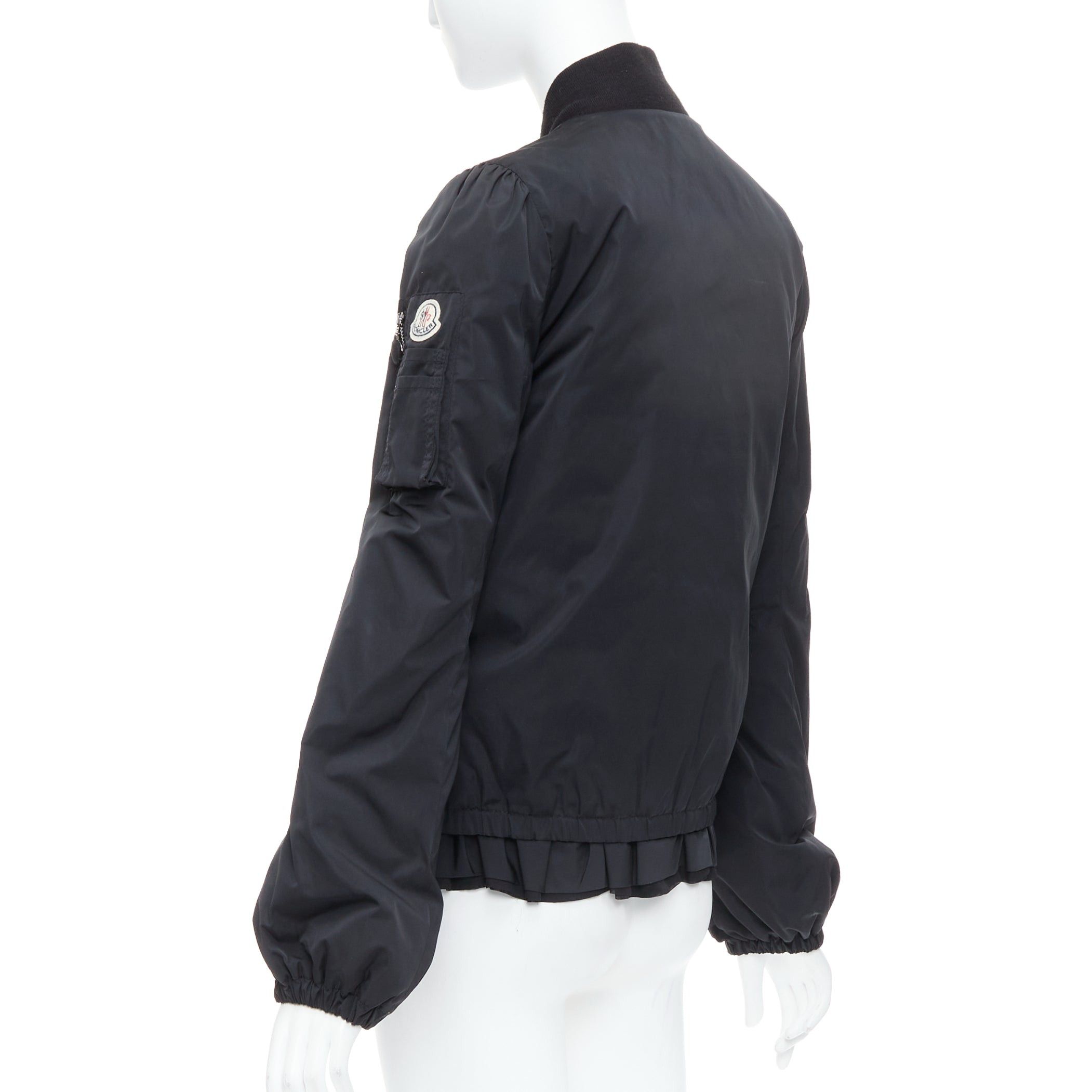 Moncler MONCLER G32-003 black logo puffer mesh trim nylon bomber Sz.2 M Size M / US 6-8 / IT 42-44 - 7 Thumbnail