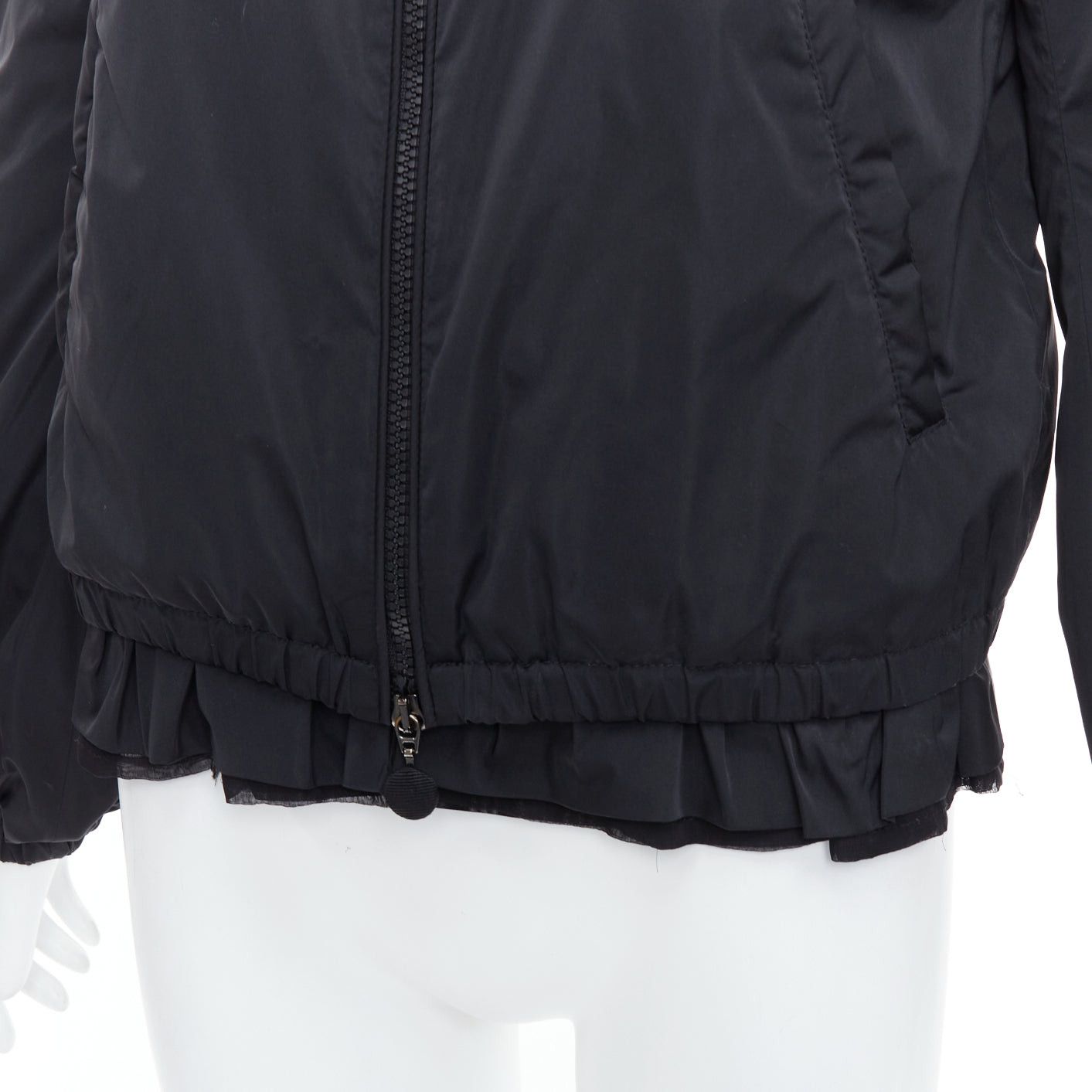Moncler MONCLER G32-003 black logo puffer mesh trim nylon bomber Sz.2 M Size M / US 6-8 / IT 42-44 - 2 Thumbnail