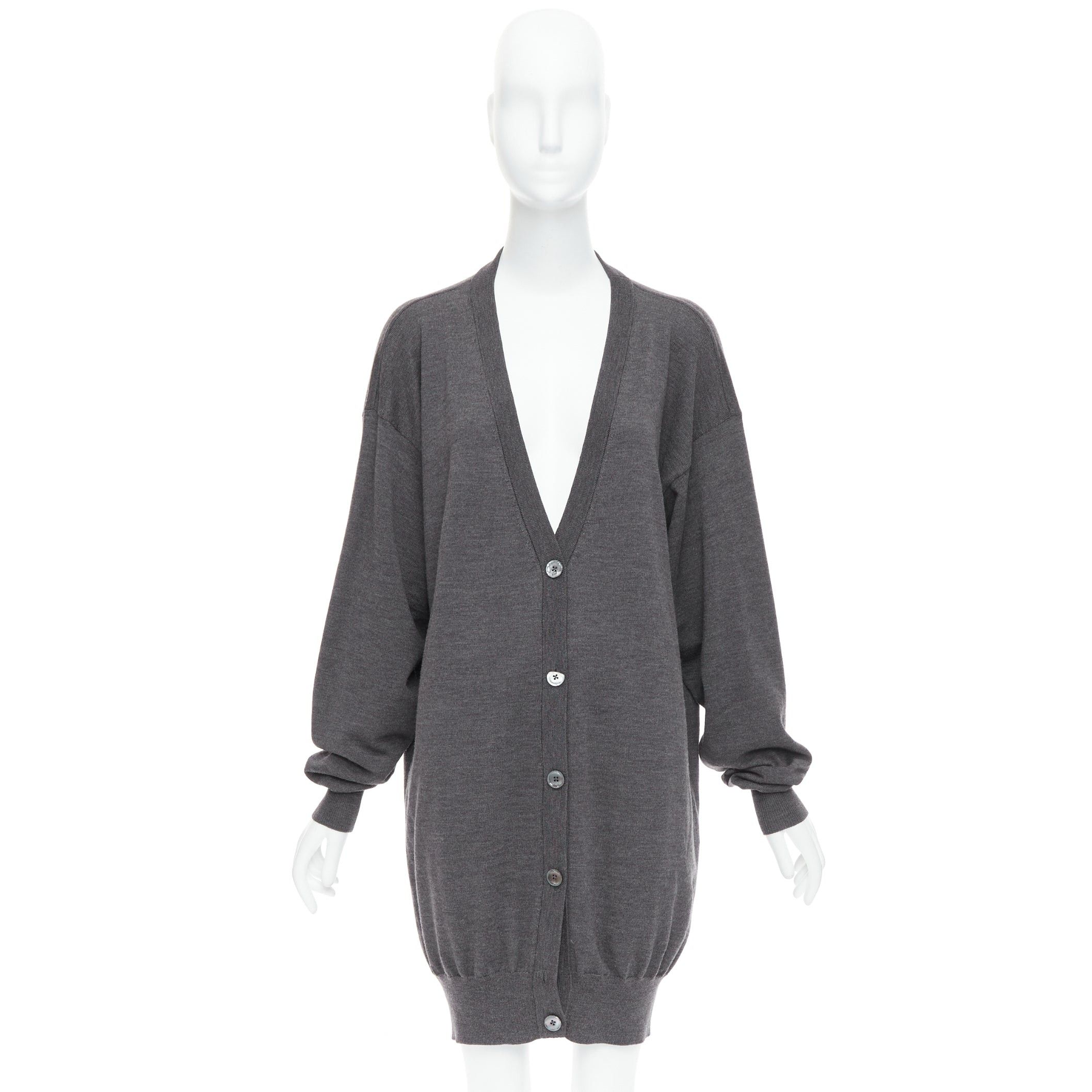 Maison Margiela MAISON MARGIELA 2012 grey 100% wool oversized long cardigan M Size M / US 6-8 / IT 42-44 - 9 Thumbnail