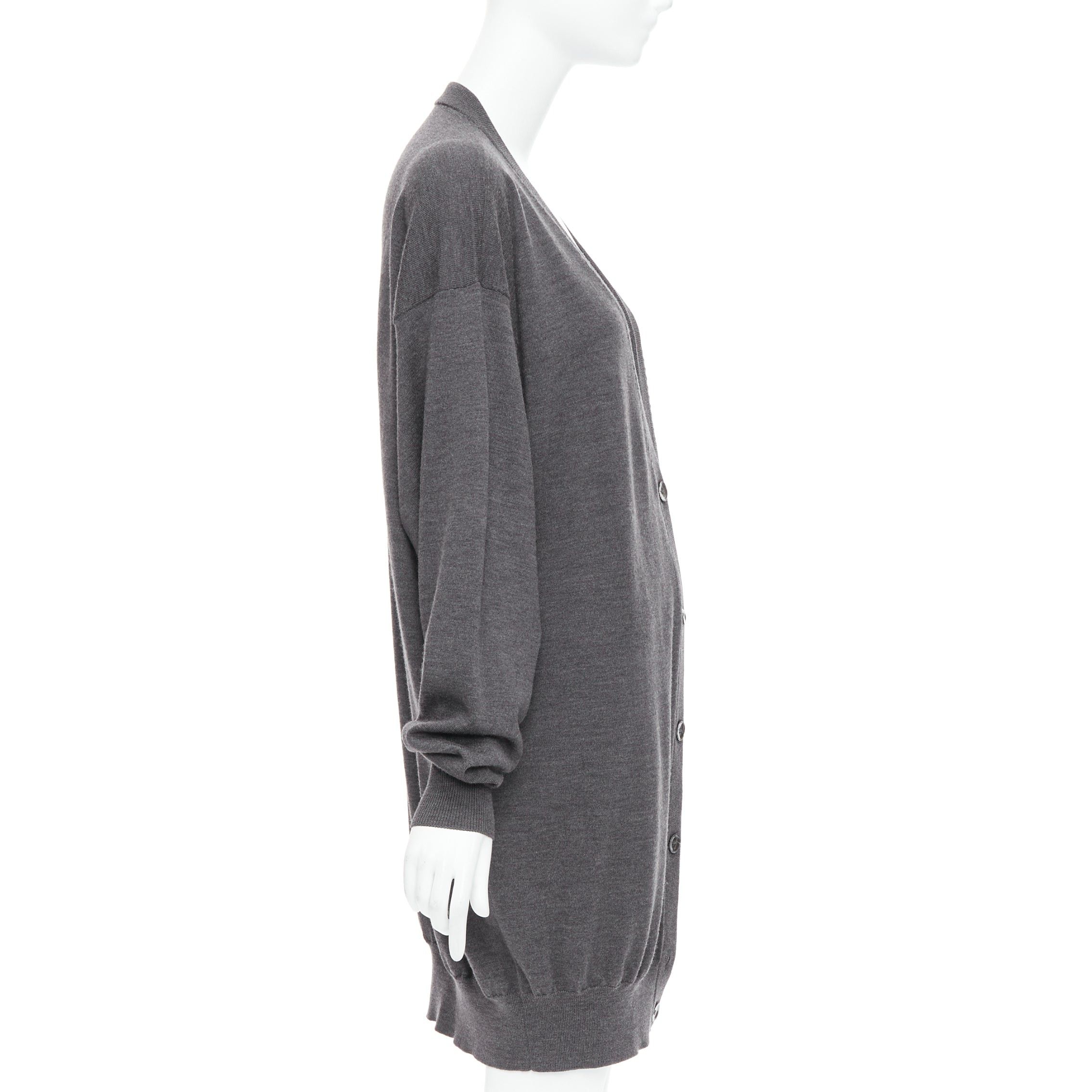 Maison Margiela MAISON MARGIELA 2012 grey 100% wool oversized long cardigan M Size M / US 6-8 / IT 42-44 - 4 Thumbnail