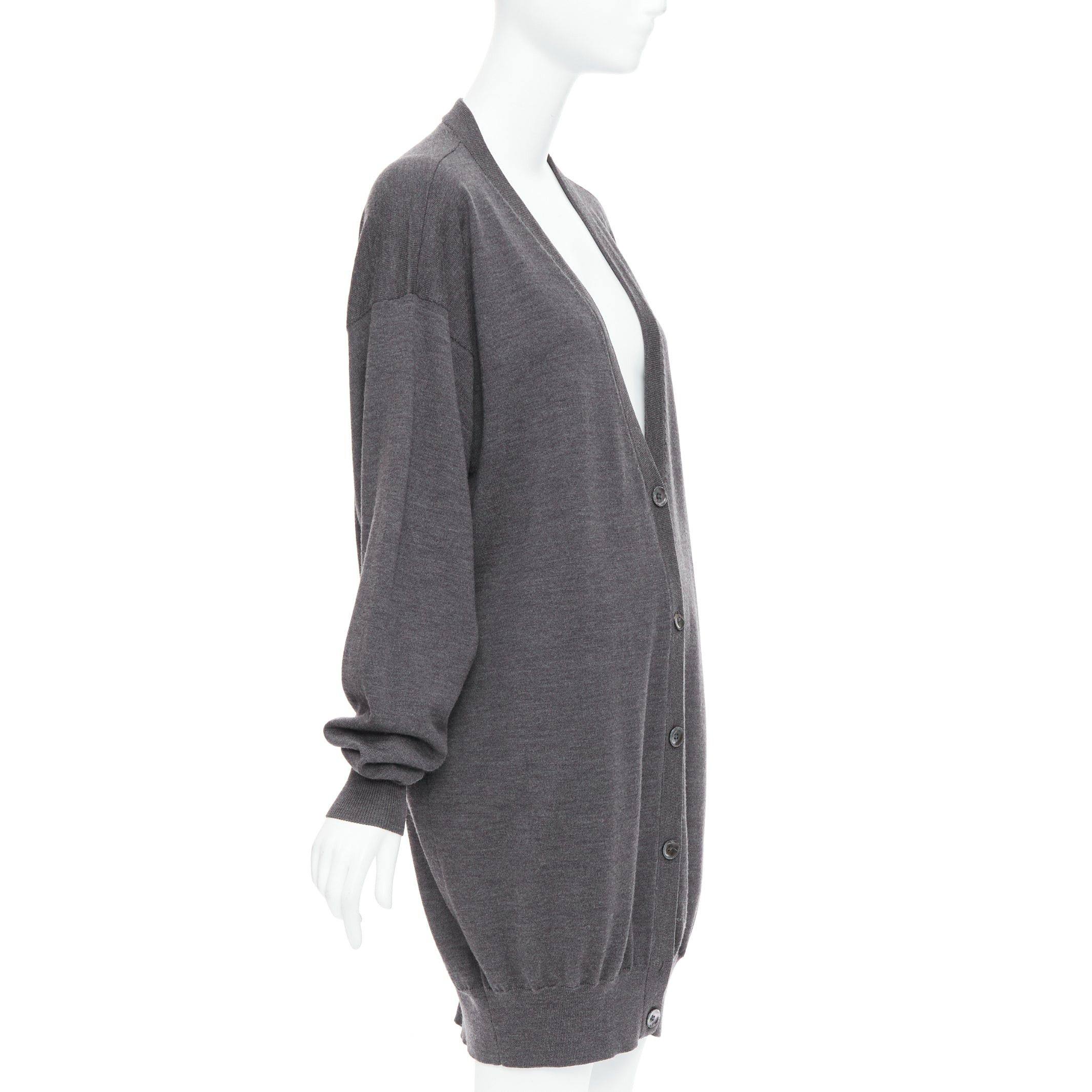 Maison Margiela MAISON MARGIELA 2012 grey 100% wool oversized long cardigan M Size M / US 6-8 / IT 42-44 - 3 Thumbnail