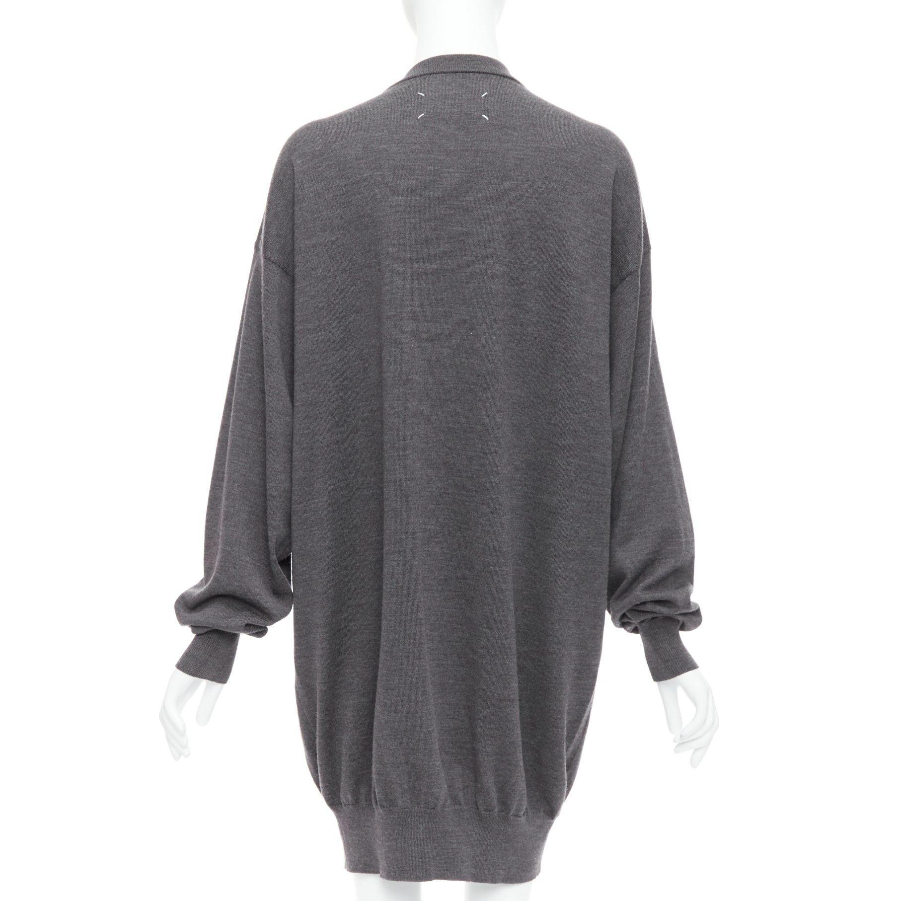 Maison Margiela MAISON MARGIELA 2012 grey 100% wool oversized long cardigan M Size M / US 6-8 / IT 42-44 - 5 Thumbnail