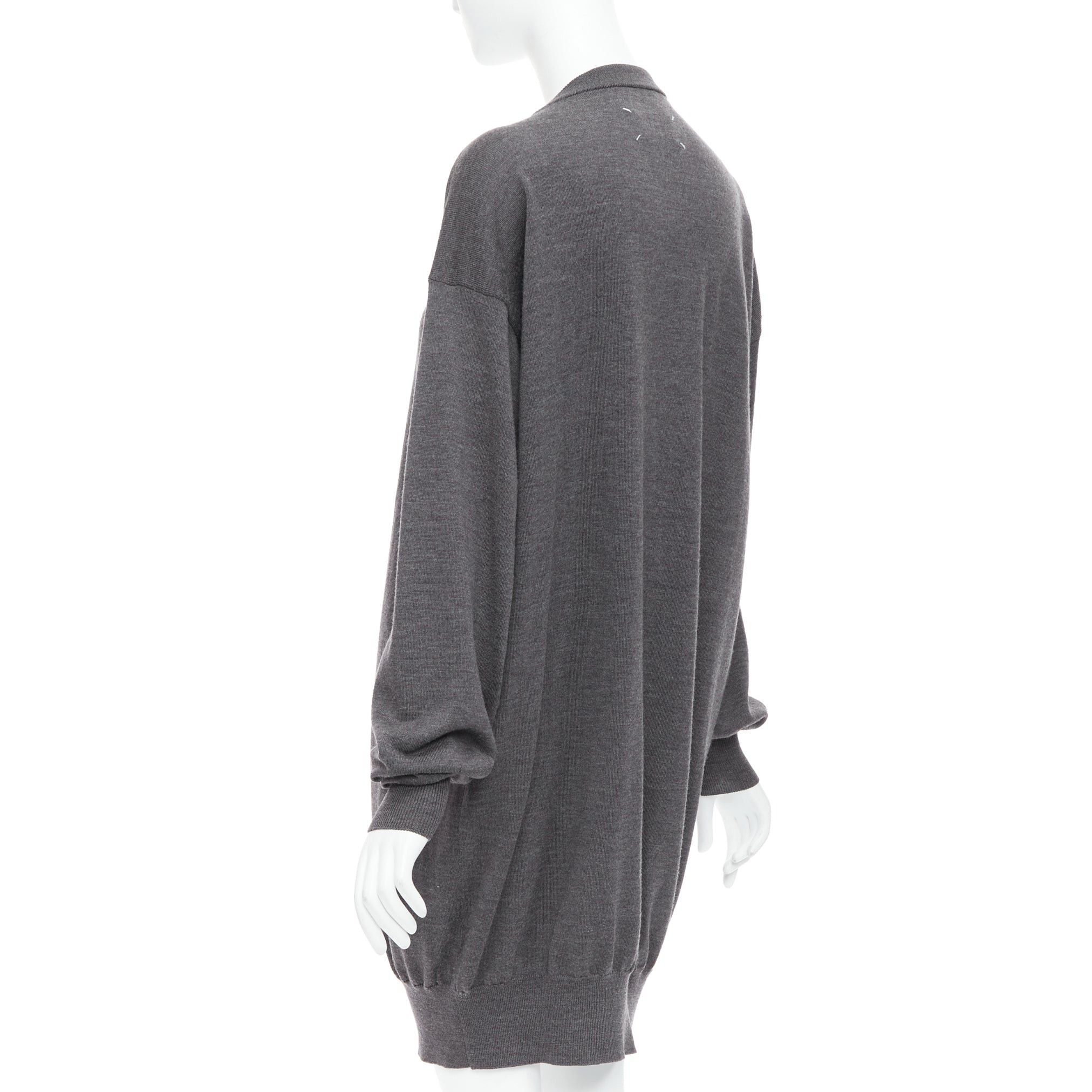 Maison Margiela MAISON MARGIELA 2012 grey 100% wool oversized long cardigan M Size M / US 6-8 / IT 42-44 - 6 Thumbnail