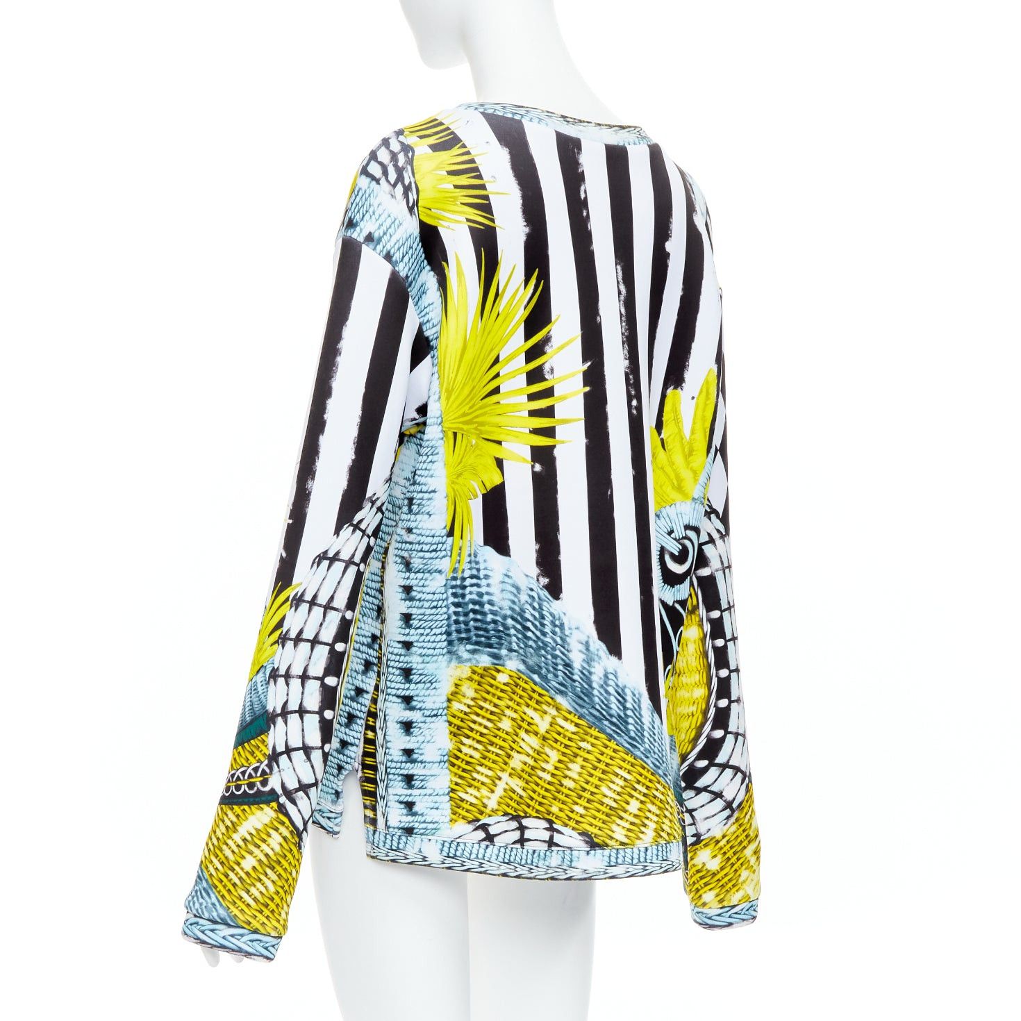 Balmain BALMAIN yellow blue checkerboard barocco neoprene pullover FR38 M Size M / US 6-8 / IT 42-44 - 6 Thumbnail