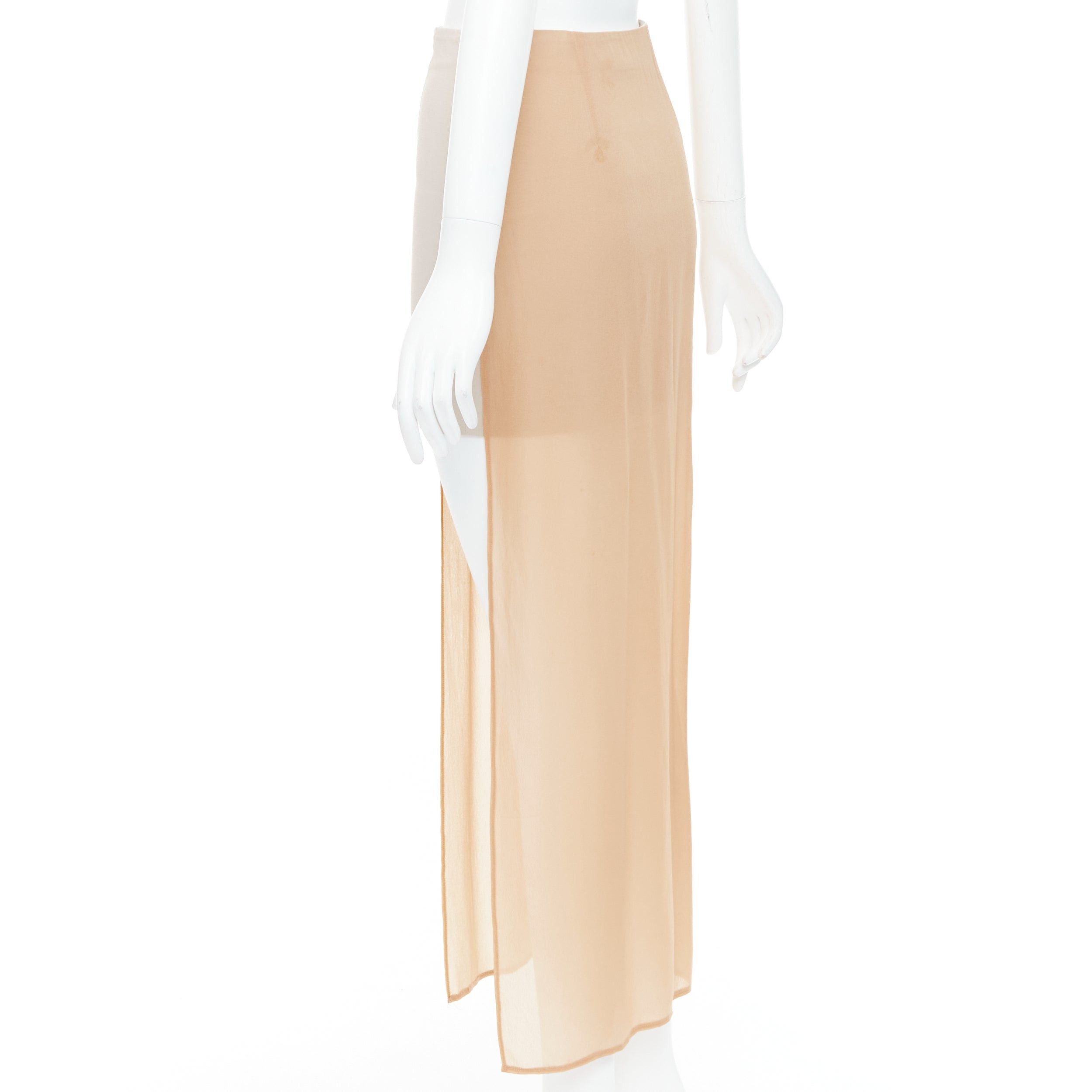 Maison Margiela MAISON MARGIELA 2013 nude cream sheer layered asymmetric skirt IT38 XS Size 28" / US 6 / IT 42 - 6 Thumbnail