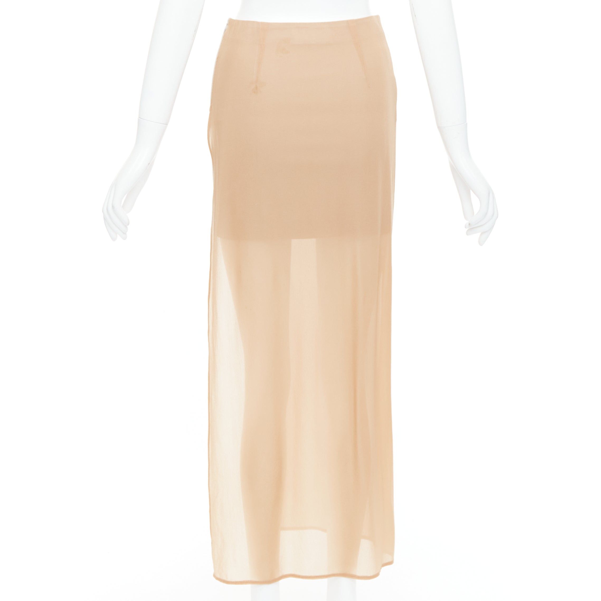 Maison Margiela MAISON MARGIELA 2013 nude cream sheer layered asymmetric skirt IT38 XS Size 28" / US 6 / IT 42 - 5 Thumbnail