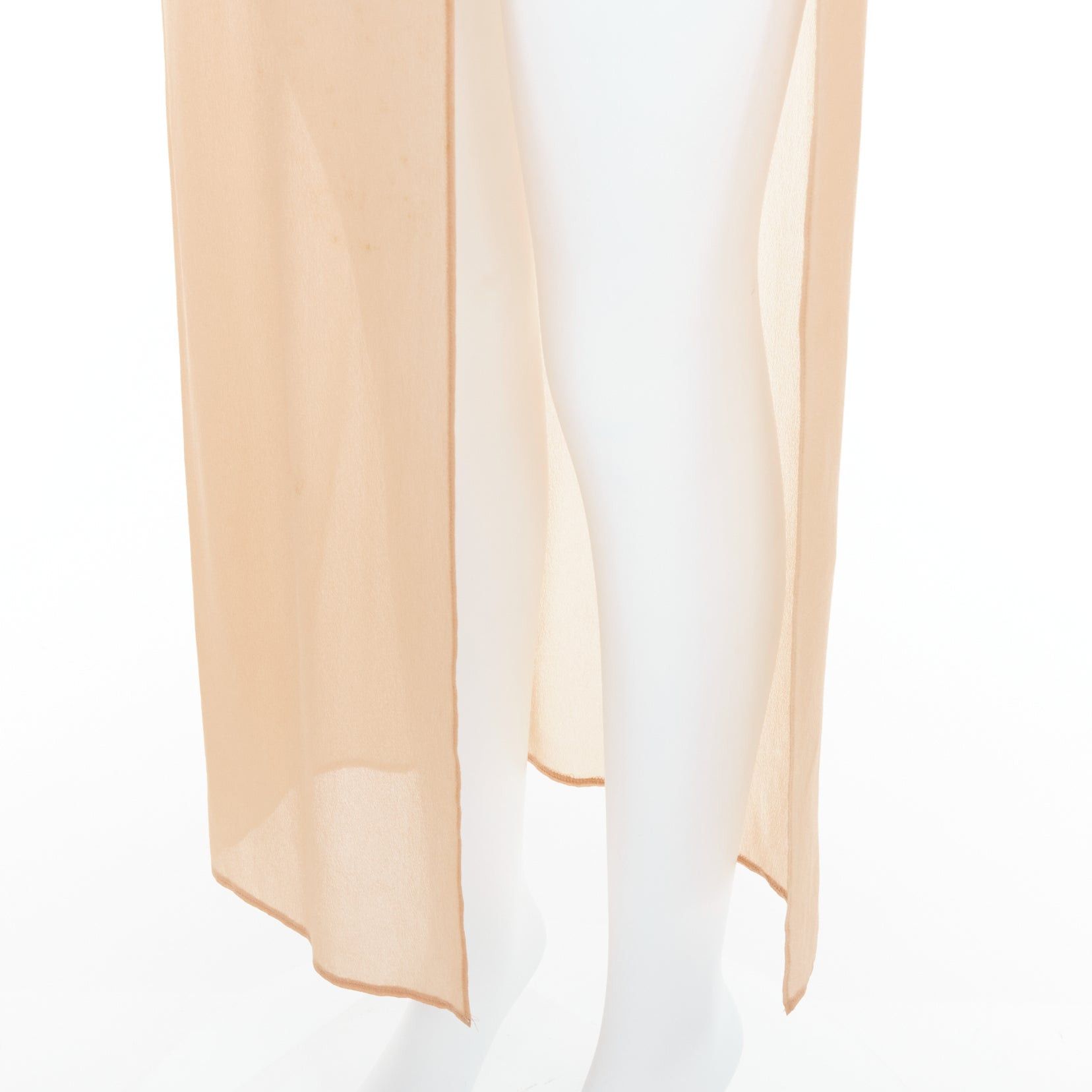 Maison Margiela MAISON MARGIELA 2013 nude cream sheer layered asymmetric skirt IT38 XS Size 28" / US 6 / IT 42 - 7 Thumbnail