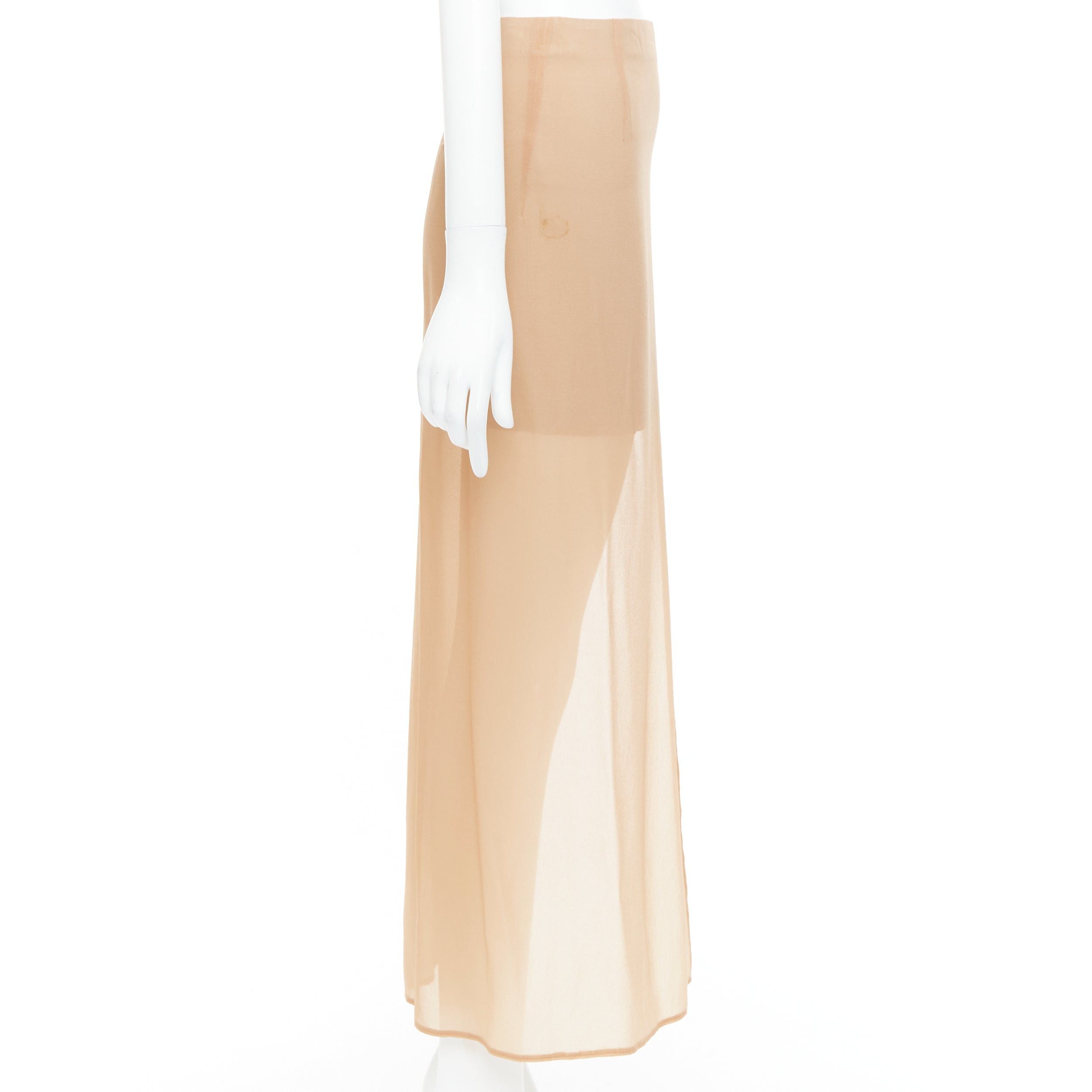 Maison Margiela MAISON MARGIELA 2013 nude cream sheer layered asymmetric skirt IT38 XS Size 28" / US 6 / IT 42 - 4 Thumbnail